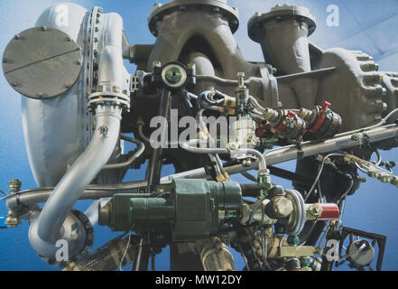 Details der sowjetischen Liquid rocket Motor. Stockfoto