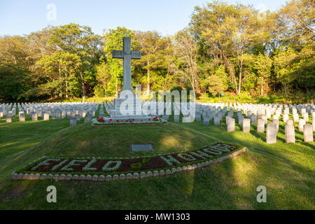 Das Feld der Ehre für gefallene kanadische Militär Kriegsveteranen am Friedhof in Hamilton, Ontario, Kanada. Stockfoto