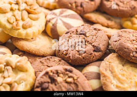 Verschiedene Arten von Cookies. Leckere Kekse. Stockfoto