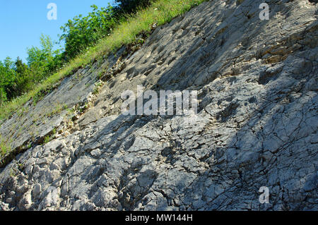 Über 80 Fußabdrücke von Dinosauriern in Esperia, Provinz Frosinone, Italien, Europa gefunden Stockfoto
