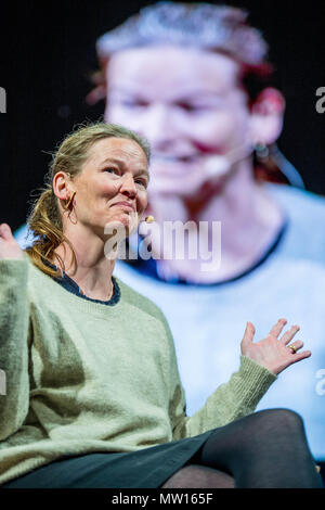 Mittwoch, 30. Mai 2018 Im Bild: Rikke Schmidt Wimmer Re: 2018 Hay Festival statt Heu Wye, Powys, Wales Stockfoto