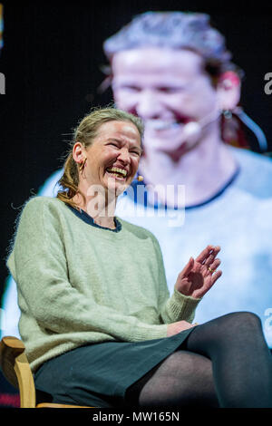 Mittwoch, 30. Mai 2018 Im Bild: Rikke Schmidt Wimmer Re: 2018 Hay Festival statt Heu Wye, Powys, Wales Stockfoto