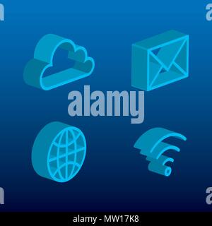 Geschäftskonzept isometrische set Symbole Stock Vektor