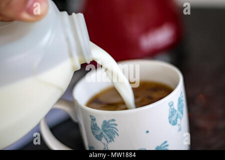 Milch und Kaffee Stockfoto