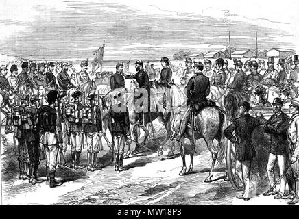 . Prinz Charles von Rumänien dekorieren Soldaten, die unter Feuer wurden. 16. Juni 1877. Illustrated London News 501 Prinz Charles von Rumänien dekorieren Soldaten, die unter Feuer wurden Stockfoto