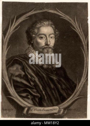 . Englisch: Francis Beaumont (1584-1616). schabkunst Ca. 1740 s. Francis Kyte, nach unbekannten Künstlers 215 Francis Beaumont Stockfoto