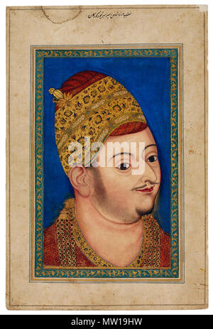 . Englisch: Sultan-Ibrahim - Adil-Shah-II-von-bijapur. Miniatur. Deccan, Jerusalem; c. 1590. Die David Kollektion. ca. 1590. Anonym 580 Sultan-Ibrahim - Adil-Shah-II-von-bijapur. Miniatur. Deccan, Jerusalem; c. 1590. Die David Sammlung. Stockfoto