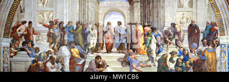. Englisch: Raphael. Schule von Athen (1509-11) Fresco. November 1509. Raphael 512 Raphael-School-von-Athen Stockfoto