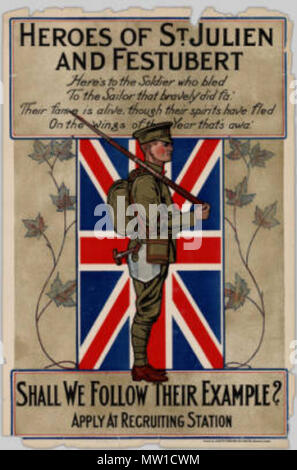 . Englisch: der Erste Weltkrieg recruiting Poster. [Zwischen 1914 und 1918?]. Unbekannt 513 Recruiting Stockfoto