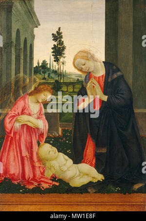 . Die Anbetung des Kindes. ca. 1475/1480, 592 die Anbetung des Kindes E 11283 Stockfoto