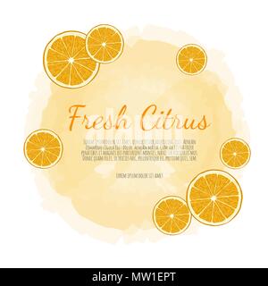 Vektor citrus Banner. Design für Saft, Tee, Eis, Limonade, Naturkosmetik mit Platz für Text Stock Vektor
