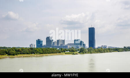 Panoramablick auf UNO-City in Wien, Österreich. Stockfoto
