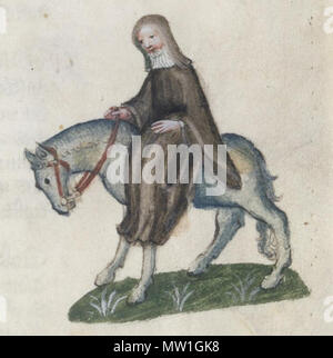 . Englisch: Die zweite Nonne in der ellesmere Manuskript von Geoffrey Chaucer's Canterbury Tales. 12 Oktober 2013, 17:58:54. Anonym 599 Die zweite Nonne - Ellesmere Chaucer Stockfoto