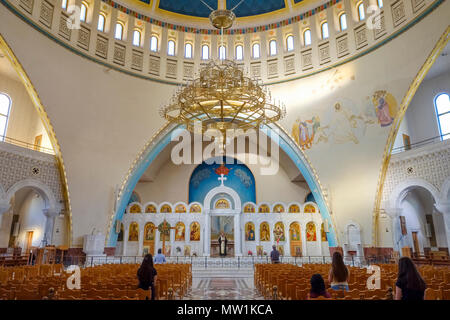 Innenansicht, Orthodoxe Kathedrale der Auferstehung, die Kathedrale der Auferstehung Christi, Katedralja e Ringjalljës së Krishtit Stockfoto