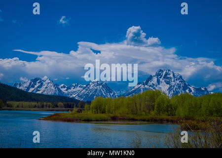 Schöne Landschaft des Yellowstone River im Yellowstone Nationalpark, Wyoming Stockfoto