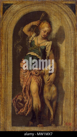 . Italiano: Autor: Veronese, Paolo. 1528-1588 Schule: Venetianv Titel: Diana (Skizze) Ort: Italien Datum: Ende 1560 s Material: Leinwand Technik: Öl Abmessungen: 28 x 16 cm Inventarnummer: ГЭ-167. 22. September 2017. Paolo Veronese (1528-1588) Alternative Namen Geburt Name: Paolo Caliari Artist Name: Paolo Cagliari/Paolo Caliari Beschreibung italienischer Maler Geburtsdatum / Tod 1528 19. April 1588 Ort der Geburt / Todes Verona Venedig Arbeitsort Venedig, Rom, Padua Authority control: Q9440 VIAF: 95162605 ISNI: 0000 0001 20966716ULAN: 500021218 79040166 LCCN: n NLA: 36514554 Wor Stockfoto