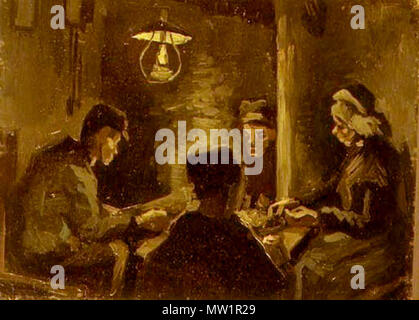 . Studie für die "KARTOFFELESSER". Englisch: Van Gogh: Die Kartoffelesser, April 1885, Study English: Van Gogh: Die kartoffelesser 1885, Studie. 1885 598 Die Kartoffelesser - Vincent van Gogh - Stockfoto
