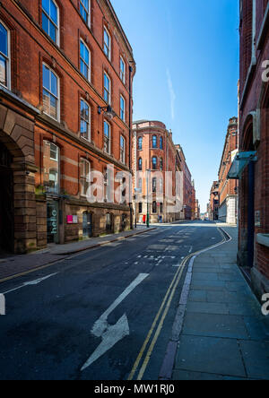 Industriearchitektur im Lace-Bezirk in Nottingham, Nottinghamshire, Großbritannien am 24. Mai 2018 getroffen Stockfoto