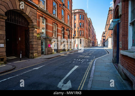 Industriearchitektur im Lace-Bezirk in Nottingham, Nottinghamshire, Großbritannien am 24. Mai 2018 getroffen Stockfoto