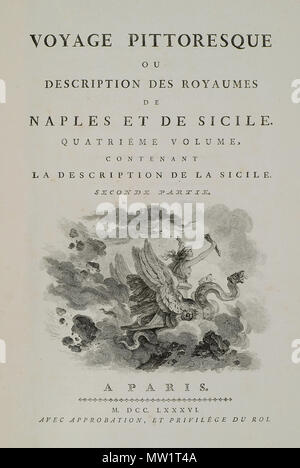 608 Titelseite - Voyage pittoresque ou Beschreibung des Royaumes de Naples et de Sicilie-SAINT-Jean Claude Richard Abbé De - 1786 Stockfoto