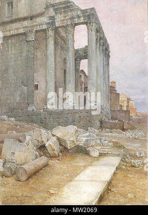 . Italiano: Luigi Bazzani, Veduta del Tempio di Antonino e Faustina guardando Verso la Chiesa di Santa Francesca Romana (COLLEZIONE M-Collezione privata) Englisch: Luigi Bazzani, Veduta del Tempio di Antonino e Faustina guardando Verso la Chiesa di Santa Francesca Romana (COLLEZIONE M-Collezione privata). Vom 3. Februar 2016. Luigi Bazzani 627 Veduta del Tempio di Antonino e Faustina guardando Verso la Chiesa di Santa Francesca Romana Stockfoto