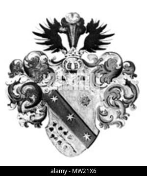 . Deutsch: Wappen der Familie von Schrader. 1708 verliehen. 22. September 2015. Unbekannt 642 Wappen-Schrader Stockfoto