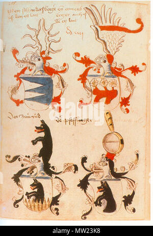 . Ingeram-Codex der ehemaligen Bibliothek Cotta offen/stetter Dandorffer Dy Wayler Eychelberger 668 Ingeram Codex 205 Sterben Stockfoto