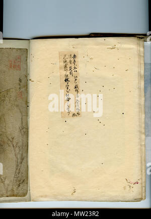 . Englisch: Label Info für Los 12 (Übersetzungen notwendig!); Wittig Sammlung, Manuskript-01, ein japanischer Kunst Schrott - Buch - identifiziert als enthalten (Fragmente) Gemälde und Drucke dating von ungefähr dem Sengoku durch Edo Perioden; Los 12 von 13, auf Seite 14, Blatt 07 (rechts-nach-links). 18?? Oder vorherigen (alle Werke in diesem Gästebuch Datum von ungefähr dem Sengoku durch Edo Zeiträume). creator Print nicht identifiziert, Compiler von Schrott-Buch nicht erkannt, gescannt von Uploader 651 Wittig. Sammlung. Manuskript. 01. japanische.kunst.Scrapbook. Bild 12. Seite 14. Blatt., 07. Stockfoto