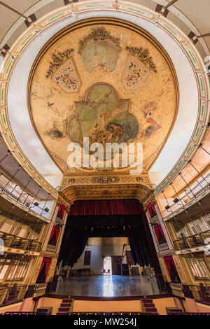 Innenansicht des Teatro Tomás Terry, Tomas Terry Theater, im Jahre 1890 in der Stadt Cienfuegos, Kuba eröffnet. Stockfoto