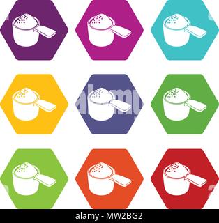 Waschmittel Dosis Icons Set9 Vektor Stock Vektor