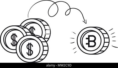 Bitcoin cryptocurrency Symbole gesetzt Stock Vektor