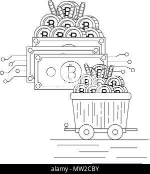 Bitcoin cryptocurrency Symbole gesetzt Stock Vektor