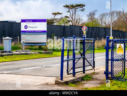 CEMAES, Anglesey/Wales - 23. April 2018: Das neue Atomkraftwerk ist immer bereit für die Produktion. Stockfoto
