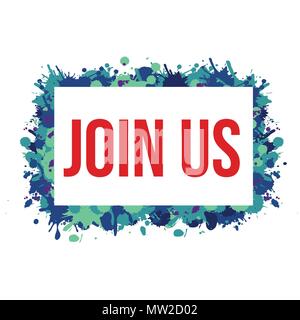 Farbe spritzt Rahmen mit Text auf weißem Hintergrund, Vektor, Abbildung Stock Vektor