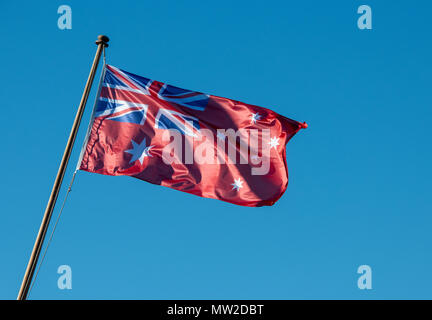 Australische Rote Stern auf einer Stange Stockfoto