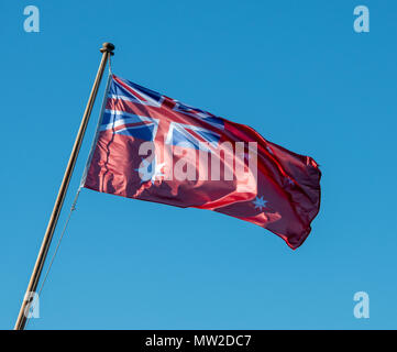 Australische Rote Stern auf einer Stange Stockfoto