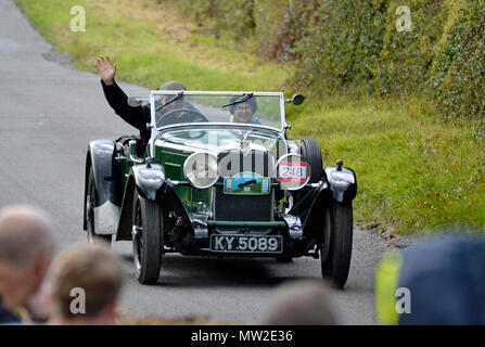 Kop Hill Climb 2017, klassische Motorsportveranstaltung in Princes Risborough, Buckinghamshire. Chilterns. Großbritannien Stockfoto