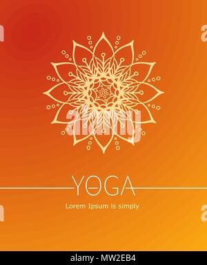 Orange Vektor Poster oder Abdeckung für Yoga und Wellness Center. Stock Vektor