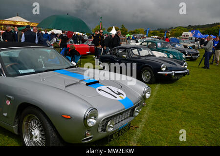 Kop Hill Climb 2017, klassische Motorsportveranstaltung in Princes Risborough, Buckinghamshire. Chilterns. Großbritannien Stockfoto