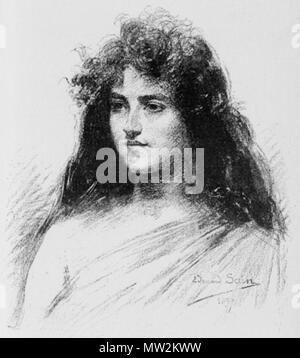 663 Édouard Alexandre Sain - Étude au fusain 1897 Stockfoto