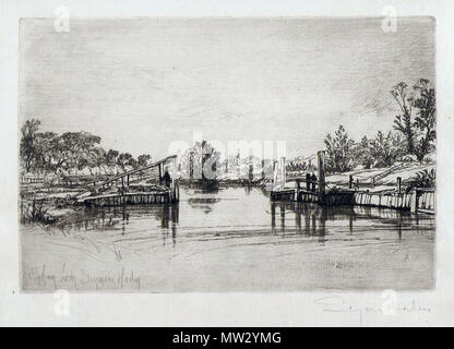 216 Francis Seymour Haden-Egham Lock 1859 Stockfoto