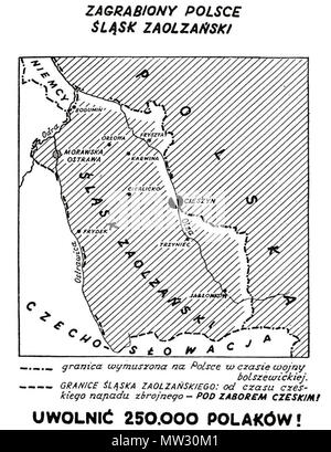 . Englisch: Polnische Flugblatt aus der Zwischenkriegszeit Aufruf für die Befreiung der Polen, die in Zaolzie. Vor dem 30. September 1938. Unbekannt 564 Slask Zaolzianski Stockfoto