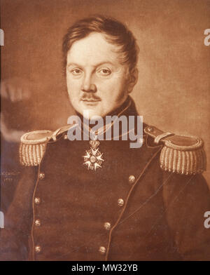 . Englisch: Auguste Evain Français: Auguste Evain. Portrait par N. Garnier en 1832. 13. März 2010. Smdl Stephane Mace de Lepinay 64 Auguste-Evain-1832 Stockfoto