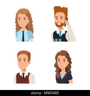 Geschäftsleute isometrische Avatare Stock Vektor