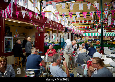 Die Stockport Stadtzentrum Altstadt Markthalle Markthalle Stockfoto