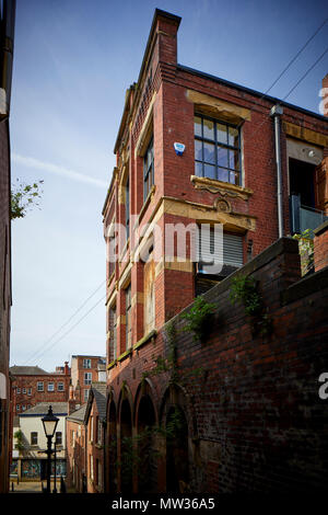 Die Stockport Stadtzentrum Altstadt, wo das Licht In, Restaurant in einer alten Mühle Gebäude Stockfoto