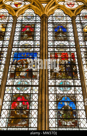 England, London, Westminter, Westminster Abbey, den Kapitelsaal, Buntglasfenster Stockfoto