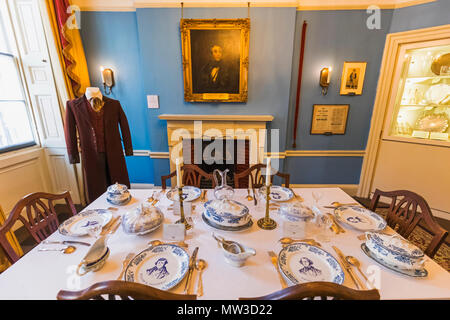 England, London, Bloomsbury, das Charles Dickens Museum, das Esszimmer Stockfoto