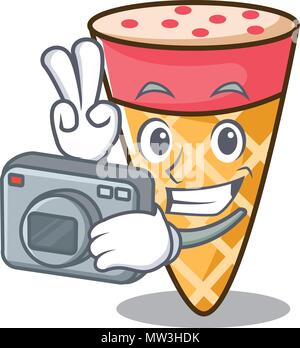 Fotograf Eis Ton Maskottchen Karikatur Stock Vektor