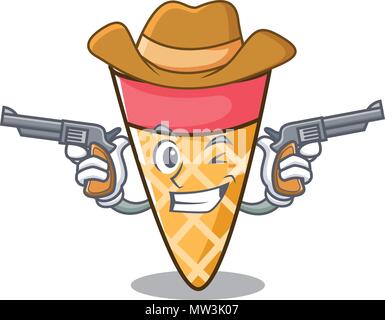 Cowboy Eis Ton Charakter Cartoon Stock Vektor